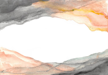 black orange shadow layering watercolor background abstract