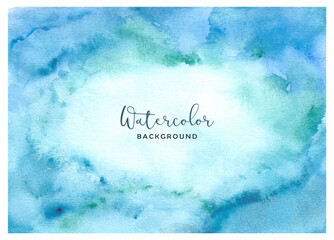 Blue green abstract watercolor background
