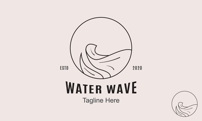 Water Wave Logo Design Template-wave logo water sea ocean flow blue download. Line art.