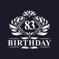 83 years Birthday Logo, Luxury 83rd Birthday Celebration.