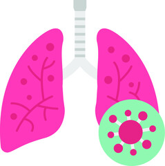 
Lungs infection due to corona Flat Style vector icon which can easily modify or edit
