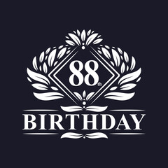 88 years Birthday Logo, Luxury 88th Birthday Celebration.