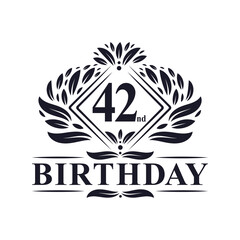 42 years Birthday Logo, Luxury 42nd Birthday Celebration.