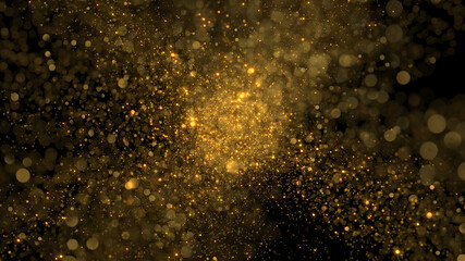 Fototapeta na wymiar explosion of glittering particles