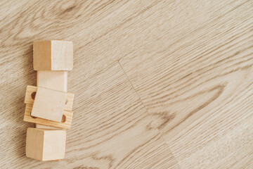wooden blocks on white background