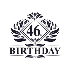 46 years Birthday Logo, Luxury 46th Birthday Celebration.