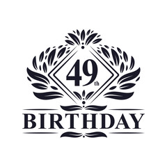 49 years Birthday Logo, Luxury 49th Birthday Celebration.