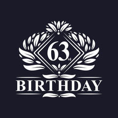 63 years Birthday Logo, Luxury 63rd Birthday Celebration.