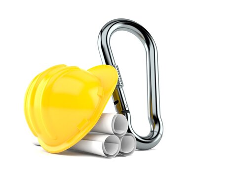 Carabiner with blueprints