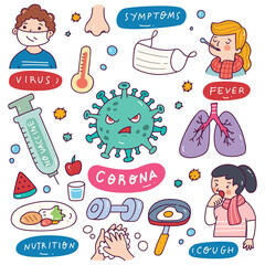 Corona Virus Doodle Element for Infographic Design