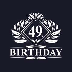 49 years Birthday Logo, Luxury 49th Birthday Celebration.