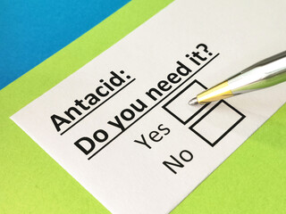 Obraz premium Questionnaire about medication.