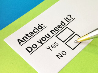 Obraz premium Questionnaire about medication.
