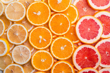 Oranges,Grapefruit,Lemon Fruit orange on white background