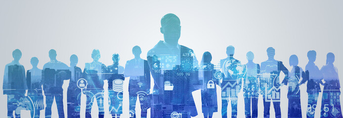 Global communication network concept. Leadership of business. Teamwork. Management strategy.