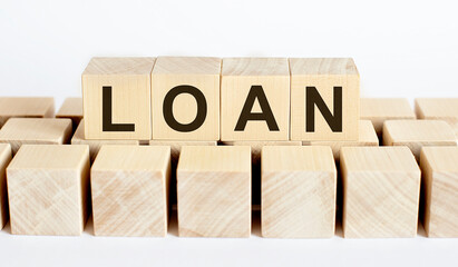 LOAN word from wooden blocks on desk, search engine optimization concept