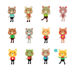 cute teddy bear cartoon vector