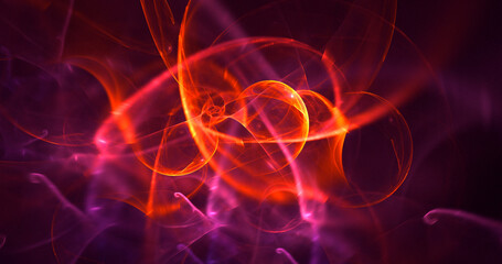 3D rendering abstract multicolor fractal light background