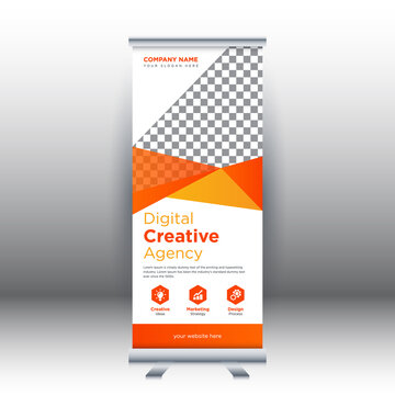 Creative abstract modern corporate business vertical roll up banner design template vector illustration concept exhibition advertising, presentation, cover publication.