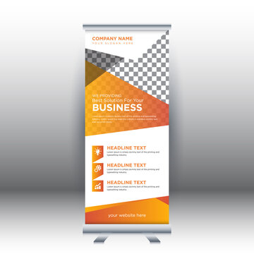 Creative abstract modern corporate business vertical roll up banner design template vector illustration concept exhibition advertising, presentation, cover publication.