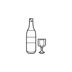 wine bottle and glass