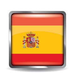 Obraz premium spain flag button