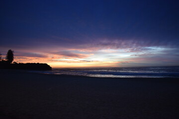 Colourful sunrise at the beach