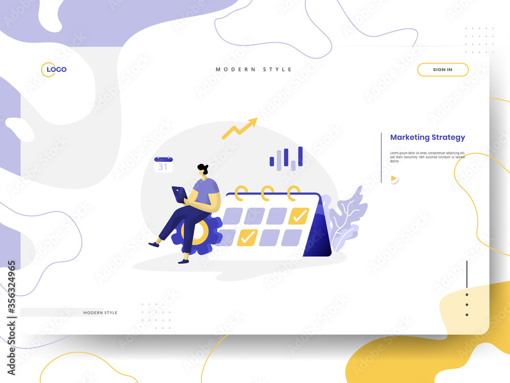 Poster web page design templates for marketing strategy. concepts for website and mobile app development. m