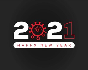 happy new year 2021 celebrating card. eps 10