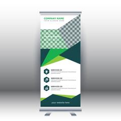 Fototapeta premium Creative abstract modern corporate business vertical roll up banner design template vector illustration concept exhibition advertising, presentation, cover publication.