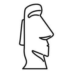 Easter island head icon. Outline easter island head vector icon for web design isolated on white background