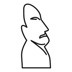 Moai statue icon. Outline moai statue vector icon for web design isolated on white background