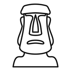 Travel moai head icon. Outline travel moai head vector icon for web design isolated on white background