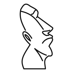 Historical moai statue icon. Outline historical moai statue vector icon for web design isolated on white background