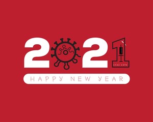 happy new year 2021 celebrating card. eps 10