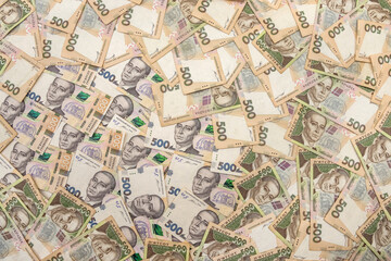 500 Ukrainian hryvnia as solid background. Money concept