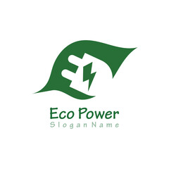 Eco power of  logo energy creative template design