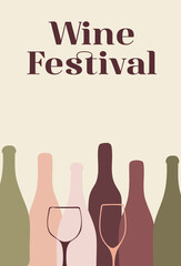 The wine poster concept. Perfect for the wine festival, brochure, advertisement, etc. Made in modern style.