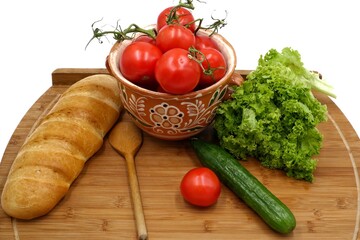 fresh vegetables on a wooden table