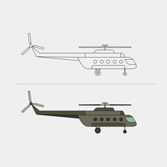 Vector Design of Military Vehicle for Colors Book