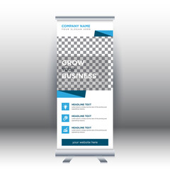 Fototapeta premium Creative abstract modern corporate business vertical roll up banner design template vector illustration concept exhibition advertising, presentation, cover publication.