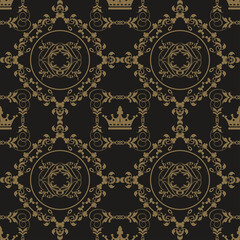 Ornate Royal Pattern On Dark Background