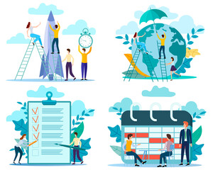 Protection of the planet earth, start-Up, Business negotiations, Business consultations.A set of illustrations for the design.flat vector illustration.
