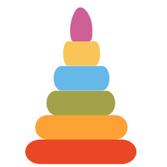 toy pyramid, flat, isolated object on a white background, vector illustration,