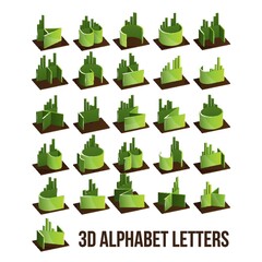 3d alphabet  letters