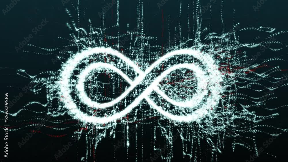 Wall mural the concept of digital infinite development. 3d animation of cyberspace.