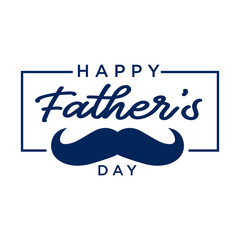 Happy father`s day vector lettering background. Happy Fathers Day calligraphy light banner. mustache illustration