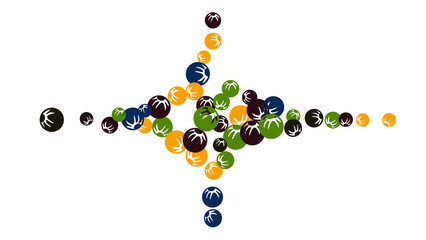 Delicate Floral Pattern with Simple Stylized Berries for Greeting Card or Poster. Naive Daisy Berries in Primitive Style. Vector Background for Spring or Summer Design.
