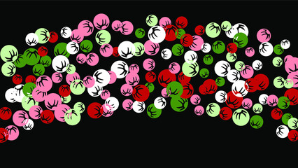 Delicate Floral Pattern with Simple Stylized Berries for Greeting Card or Poster. Naive Daisy Berries in Primitive Style. Vector Background for Spring or Summer Design.
