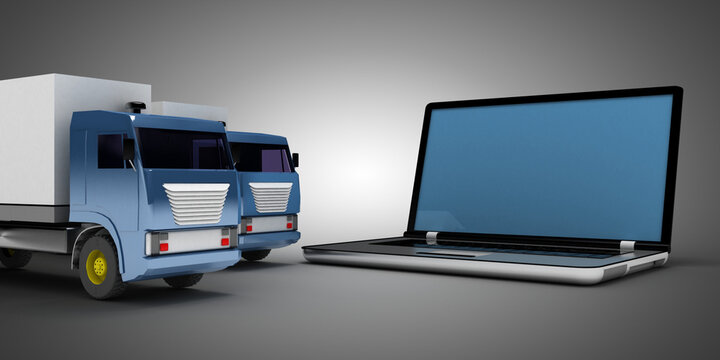 3D transport logistic concept. 3d illustration
